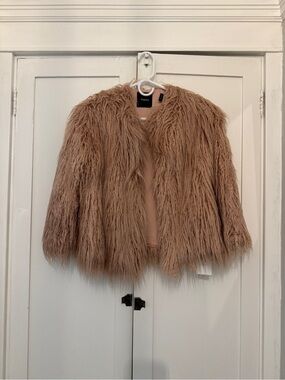 Theory Faux Fur Jacket in Light Pink